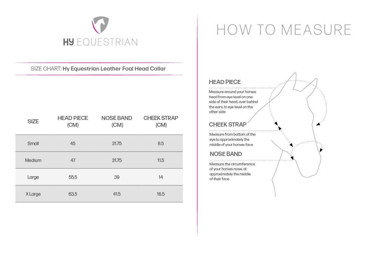 Headcollar sales size guide